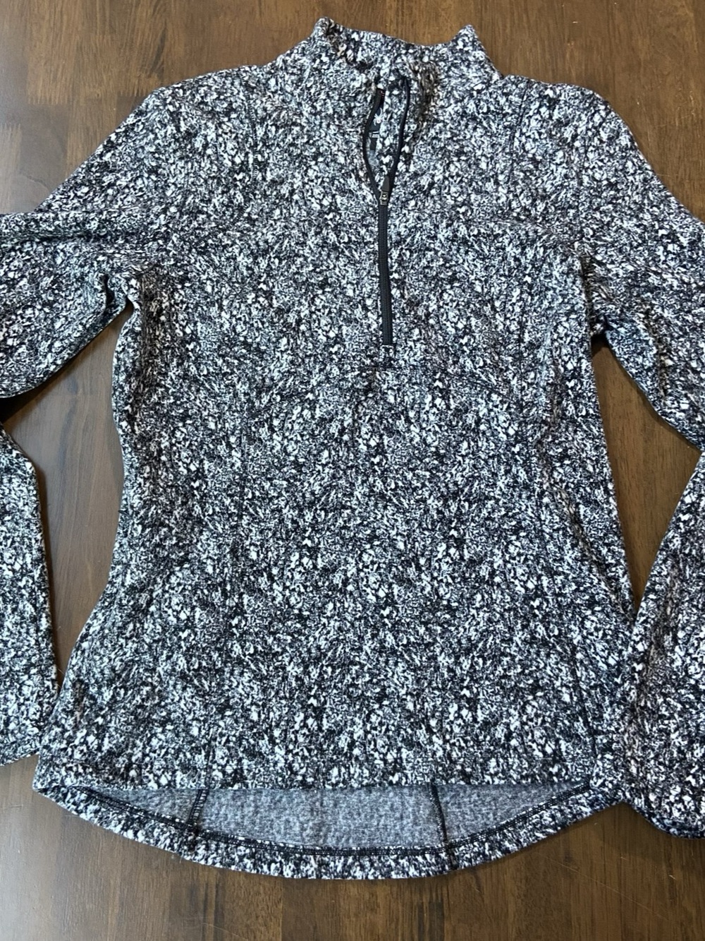 Spyder Active Quarter Zip Pullover Womens M Black White Marbled Fleece SP177U